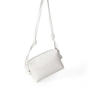 Adjustable Shoulder Strap Zipper Crossbody Messenger Bags White